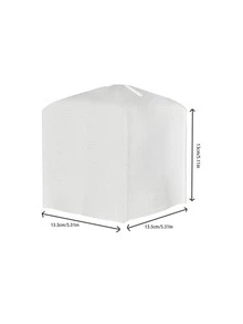1pc Tissue Storage Box, Minimalist Solid Color Facial Tissue Box Cover For Home - White - View 2