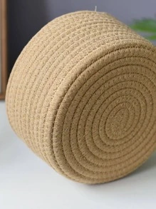 1 cái Giỏ Đựng Đồ Vải, Giỏ Dệt Cho Gia Đình - Màu Khaki - Xem 4