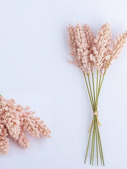 6pcs/Set White, Deep Pink, Deep Purple, Light Purple, Green, Blue, Apricot, Beige Artificial Wheat & Ear Decor,Fake Plants,Fall Decor,Room,Desk,Garden Decor,Room Decoration Stuff, Valentine Day, Gift Gifts Birthday Graduation