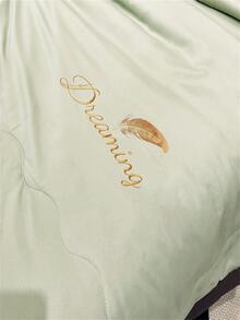 1 pieza Colcha con bordado de letra guateado - Verde - Ver 6