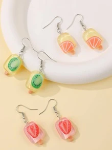 3對/套水果細節冰棒耳墜 - 彩色 - 查看 2