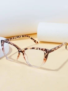 1pc/2pcs/3pcs/5pcs Unisex Light Transparent Lens Fashion Cat Eye Leopard Print Clear Glasses, Suitable For Daily Computer, TV, Game, Phone Use To Prevent Visual Fatigue