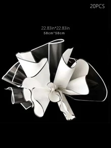 20pcs Contrast Binding Flower Wrapping Paper - White - View 2