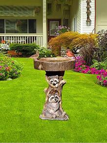 1 pieza Plato decorativo con diseño de mapache, el mejor regalo para cumpleaños, accesorios de cocina, decoración de cocina, bandeja de mesa, bandejas, bandeja de frutas, decoración de bandejas - Marrón - Ver 3