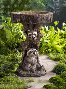 1 pieza Plato decorativo con diseño de mapache, el mejor regalo para cumpleaños, accesorios de cocina, decoración de cocina, bandeja de mesa, bandejas, bandeja de frutas, decoración de bandejas - Marrón - Ver 1