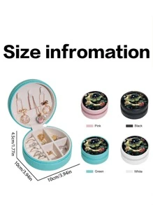 1入組月亮和蝴蝶樣式首飾盒 - 黑色 - 查看 2