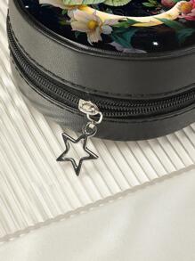 1入組月亮和蝴蝶樣式首飾盒 - 黑色 - 查看 5