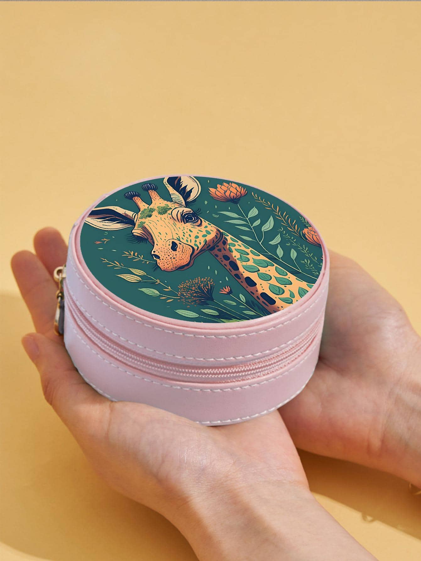 1入組長頸鹿圖案首飾盒 - 粉色 - 查看 1