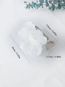 1入組花朵裝飾窗帘扣 - 白色 - 查看 6