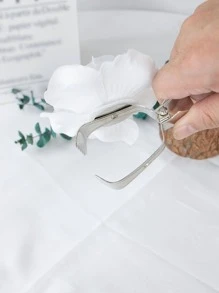 1入組花朵裝飾窗帘扣 - 白色 - 查看 3