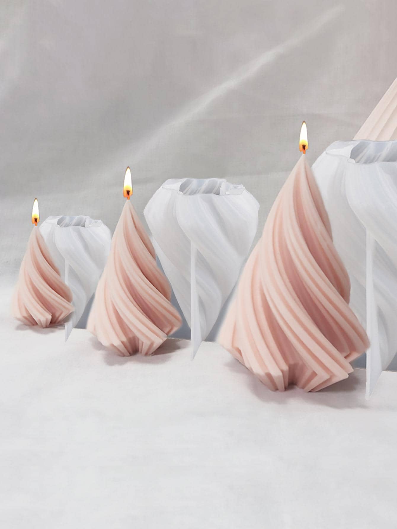 1 件几何设计 DIY 硅胶模具 - 白色 - 查看 1