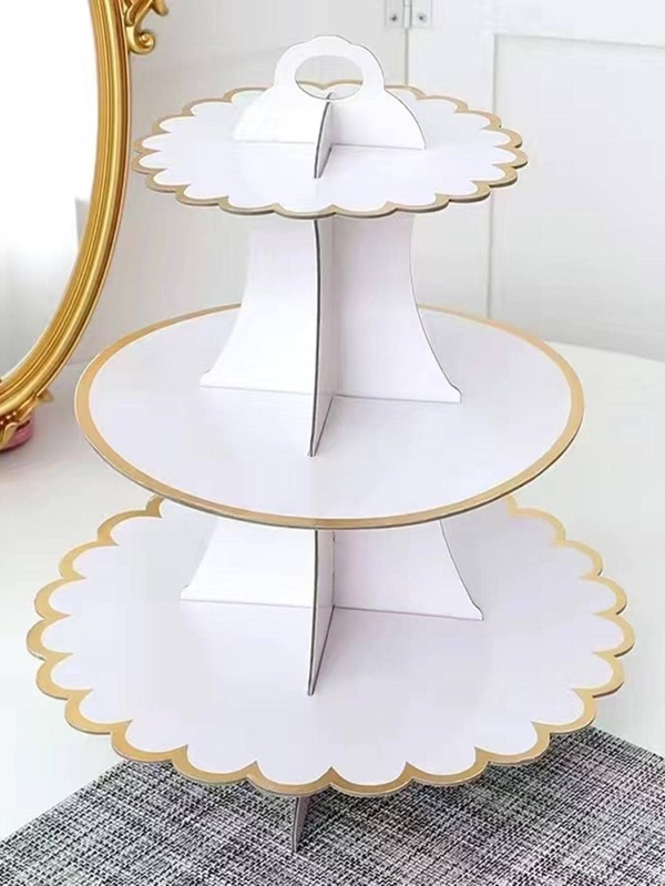 1pc Paper Cake Stand, Modern Contrast Binding Cake Stand For Home SHEIN USA