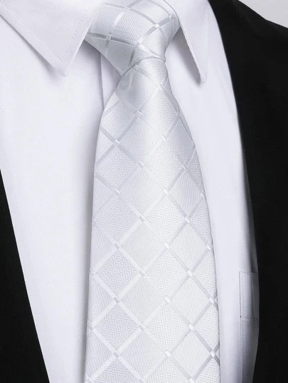 1pc Men Geometric Pattern Tie For Decoration For Men Gifts Casual