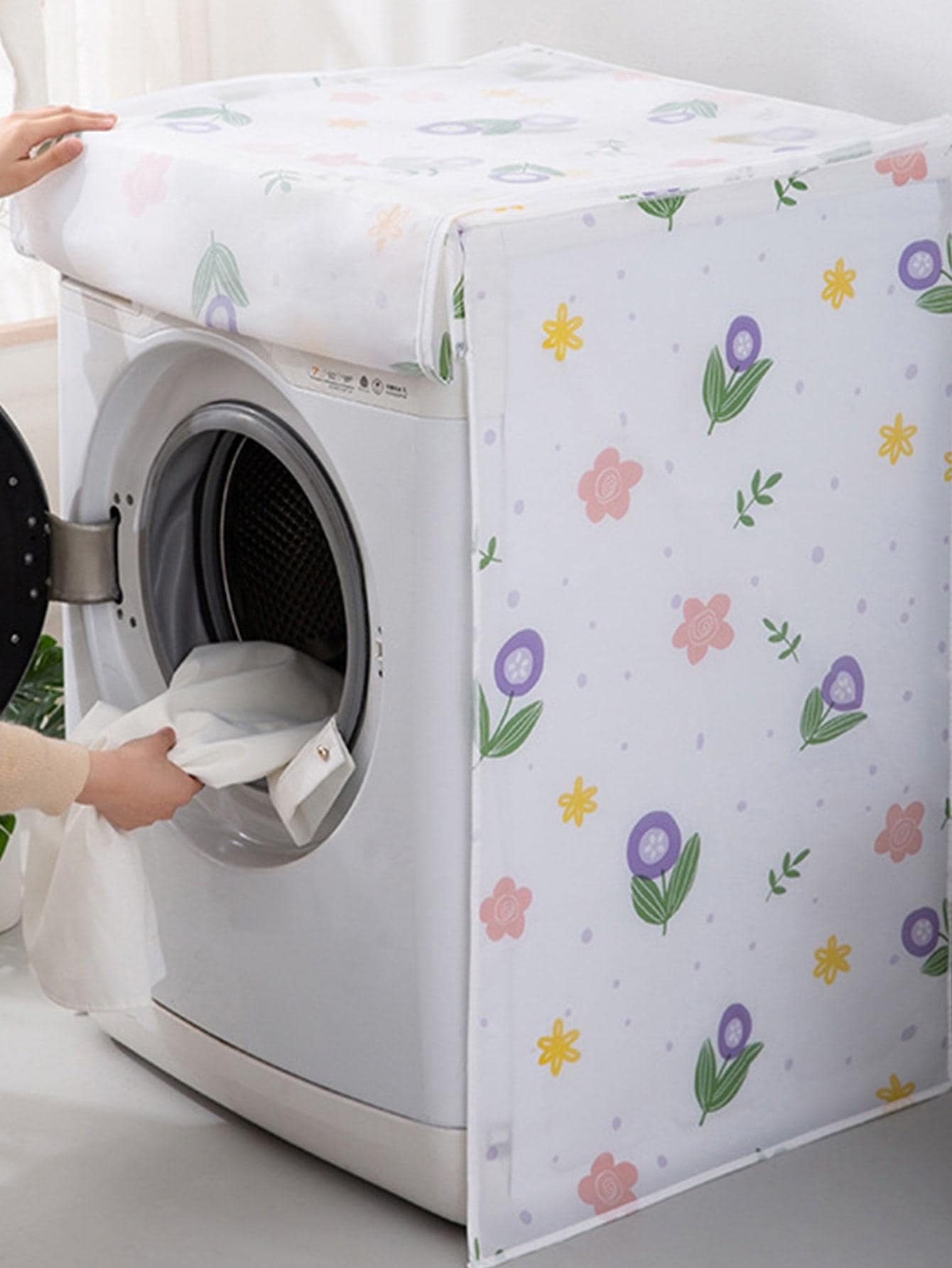 1pc Floral Pattern Washing Machine Cover