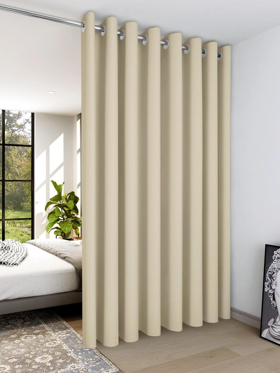 1 Pc Room Office Divider Curtain Panel - 米色 - 查看 1