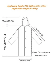 1pc Solid Color Raincoat - Purple - View 6