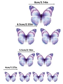 9 piezas Decoración de pasteles con diseño de mariposa - Púrpura malva - Ver 3