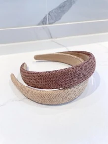 2pcs Women Braided Detail Fashionable Headband For Daily Life