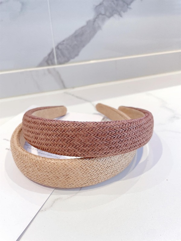 2pcs Women Braided Detail Fashionable Headband For Daily Life