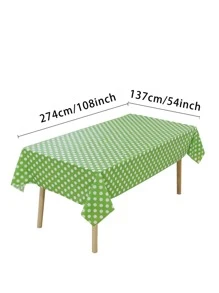 1pc Polka Dot Pattern Disposable Table Cover, Modern PEVA Disposable Tablecloth For Kitchen - Red - View 4