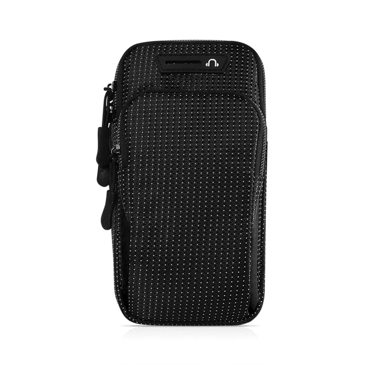 1 pieza Bolso de brazo de celular PVC con patrón de lunares - Negro - Ver 1