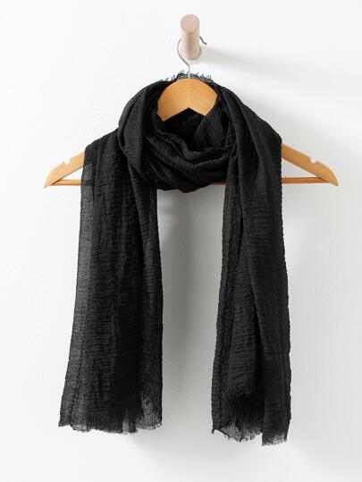 Solid Raw Trim Scarf For Daily Life For Outdoor And Traveling Winter Fall