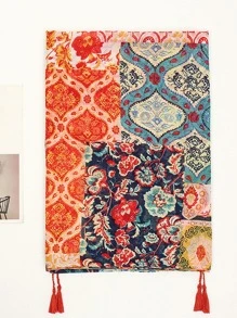 1pc Simple Printed Scarf, Bohemian Colorful Geometric Diamond Print Neck Wrap For Spring & Summer, Sunscreen Silk Scarf With Smooth Texture Bandana,Hair Band,Head Band Ideal For Dressing Up Your Look Winter Fall - Multicolor - View 5