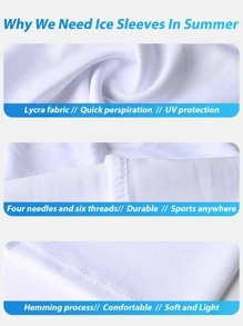 Mangas de protección solar anti-UV 1 par de unicolor en poliéster para protección de brazos contra el sol - Blanco - Ver 3