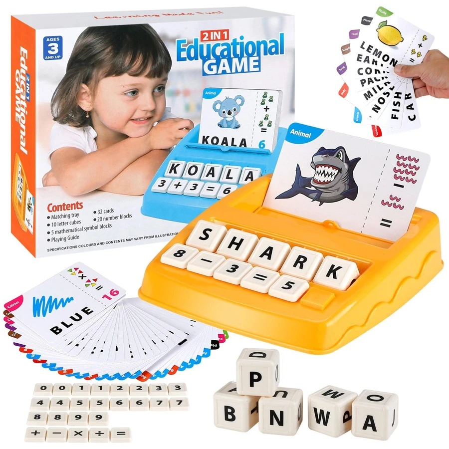 Juego De Emparejamiento De Letras, Juego De Aprendizaje Y Aritmética Para Deletrear Palabras Para Niños - Amarillo - Ver 1