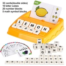 Juego De Emparejamiento De Letras, Juego De Aprendizaje Y Aritmética Para Deletrear Palabras Para Niños - Amarillo - Ver 2