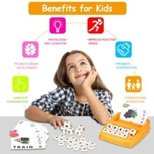 Juego De Emparejamiento De Letras, Juego De Aprendizaje Y Aritmética Para Deletrear Palabras Para Niños - Amarillo - Ver 6