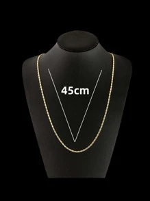 1入組極簡鏈條樣式項鍊銅首飾類 - 金黃色 - 查看 5