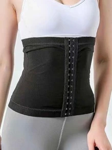 1 chiếc đai thông số rắn tối giản cho cuộc sống hàng ngày Thắt lưng đàn hồi - màu đen - Xem 5