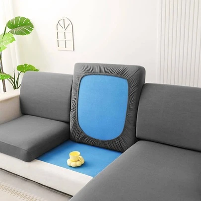 1pc  Solid Milk Silk Elastic Sofa Cover, Four Seasons Universal Sofa Slipcover