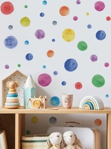 4pcs PVC Wall Sticker, Modern Polka Dot Pattern Wall Sticker For Home, Stickers, Wall Decal, Vinyl Decal For Home Decorations, Spring Decoration Items Refresh Your Home, Festival Decoration Stickers Gifts Birthday Graduation - Multicolor - View 3
