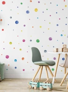 4pcs PVC Wall Sticker, Modern Polka Dot Pattern Wall Sticker For Home, Stickers, Wall Decal, Vinyl Decal For Home Decorations, Spring Decoration Items Refresh Your Home, Festival Decoration Stickers Gifts Birthday Graduation - Multicolor - View 5