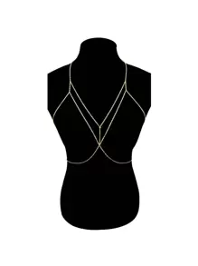 1pc Fashionable Zinc Alloy Minimalist Body Chain For Women For Daily Decoration