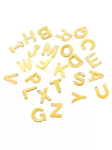 100 Pieces Stainless Steel Random Mixed Letter Charms Suitable For Bracelet Necklace DIY Metal Charms For Jewelry Making