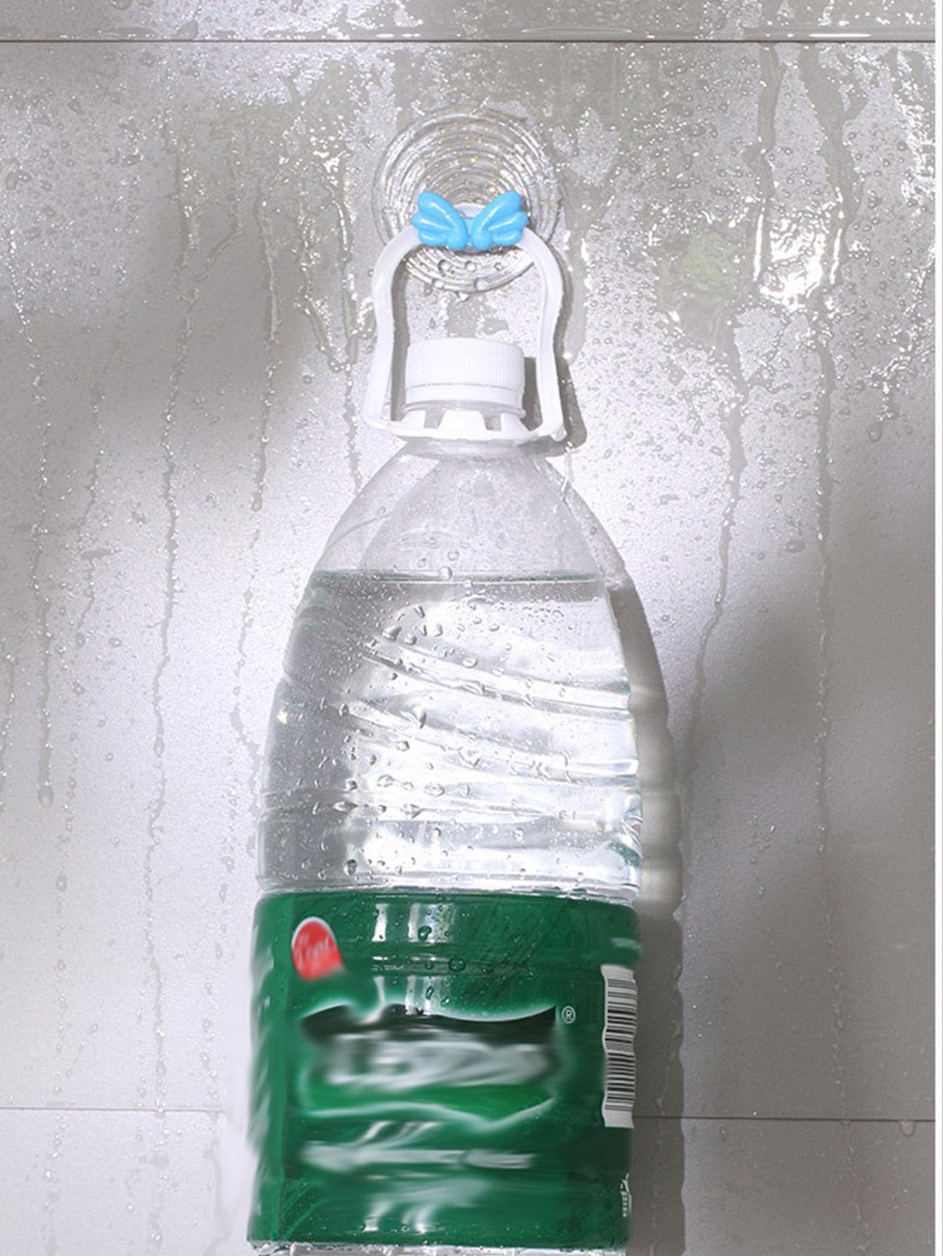 1pc Plastic Bathroom Hook, Minimalist Bow Decor Punch-free Bathroom Wall Hook For Home And Bathroom - Blue - View 2