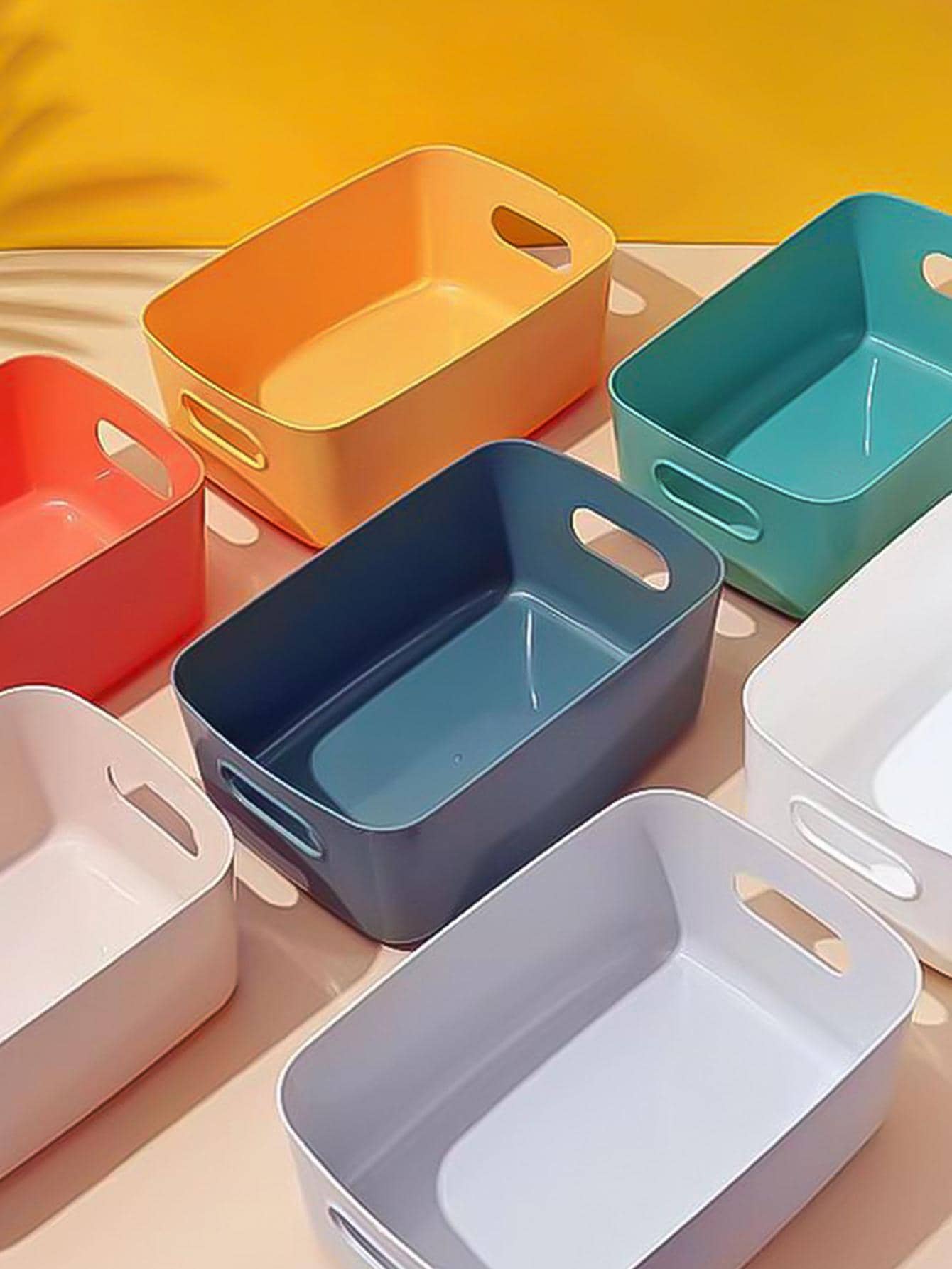 7pcs PP Desktop Storage Basket - Multicolor - View 1