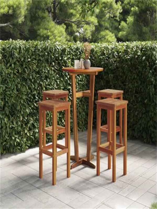 Bar Stools 4 pcs Solid Wood Acacia SHEIN USA