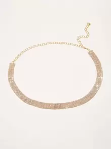 派对单件装女士水钻装饰魅力腰带，适用于连衣裙装饰，万圣节秋季，万圣节 - 金色 - 查看 2