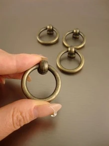 4pcs/set Zinc Alloy Hanging Door Handle, Modern Solid Color Drawer Knob For Household - Bronze - View 6