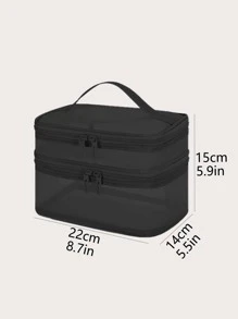 1入組多層洗漱包 - 黑色 - 查看 3