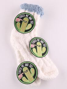 3入組仙人掌刺繡圓形設計熨燙貼片 - 彩色 - 查看 4