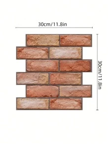 10Pcs 3D Self-Adhesive Wall Stickers Waterproof PVC Brick Wallpapers Removable Wall Art Murals For DIY Home Living Room Decor,Renovation Stickers Peel Wall Panels,Wall Paper, Wallpapers,Spring Decoration Items Refesh Your Home,Rama Decoration Stickers Gifts Birthday Graduation - 彩色 - 查看 3