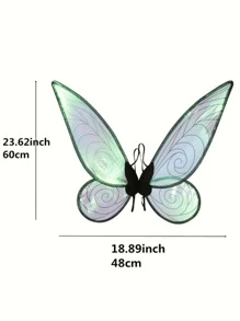 1 Đôi Cánh Tiên Đầm Lấp Lánh Sheer Cánh Bé Gái Bướm Tiên Trang Phục Đôi Cánh Thiên Thần Cho Bé Gái Nữ - Hồng - Xem 2
