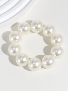 1 pièce Élastique à cheveux avec perles fausses pour femmes, accessoire de tête élégant, accessoire de cheveux pour femme. Supports de queue de cheval, élastiques à cheveux, bandes de caoutchouc, chouchous, corde à cheveux, élastique à cheveux