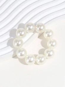 1 pièce Élastique à cheveux avec perles fausses pour femmes, accessoire de tête élégant, accessoire de cheveux pour femme. Supports de queue de cheval, élastiques à cheveux, bandes de caoutchouc, chouchous, corde à cheveux, élastique à cheveux