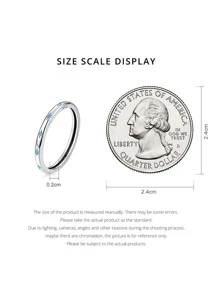 ESBERRY 1入組時尚蛋白石裝飾銀戒指適合女士日常裝飾 - 銀色 - 查看 4